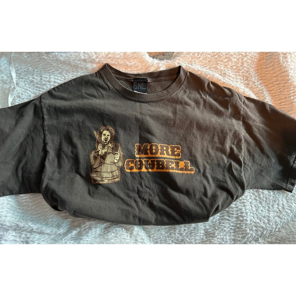 SNL Saturday Night Live More Cowbell Will Ferrell Graphic T-Shirt Brown Large - Picture 4 of 4